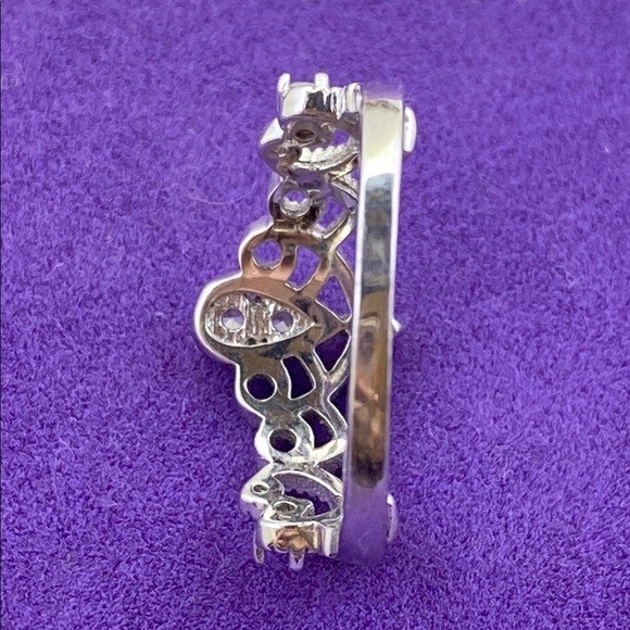 💛 Classic 925 Silver CZ Tiara Ring - Picture 3 of 6